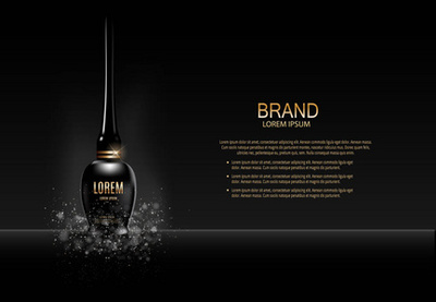 睫毛膏產(chǎn)品系列 3D逼真矢量插畫廣告設(shè)計